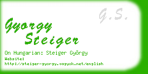 gyorgy steiger business card